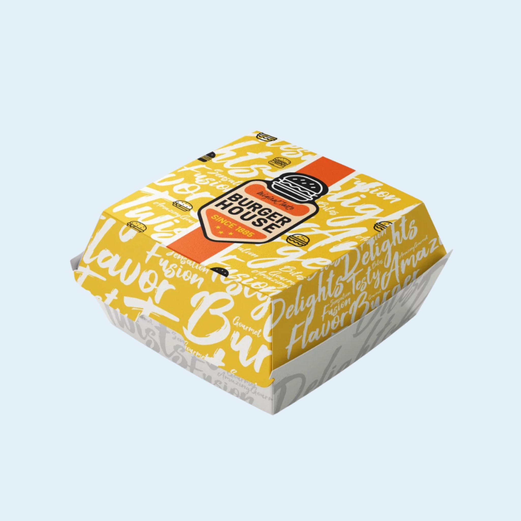 Burger box with inner liner for grease resistance and freshness
