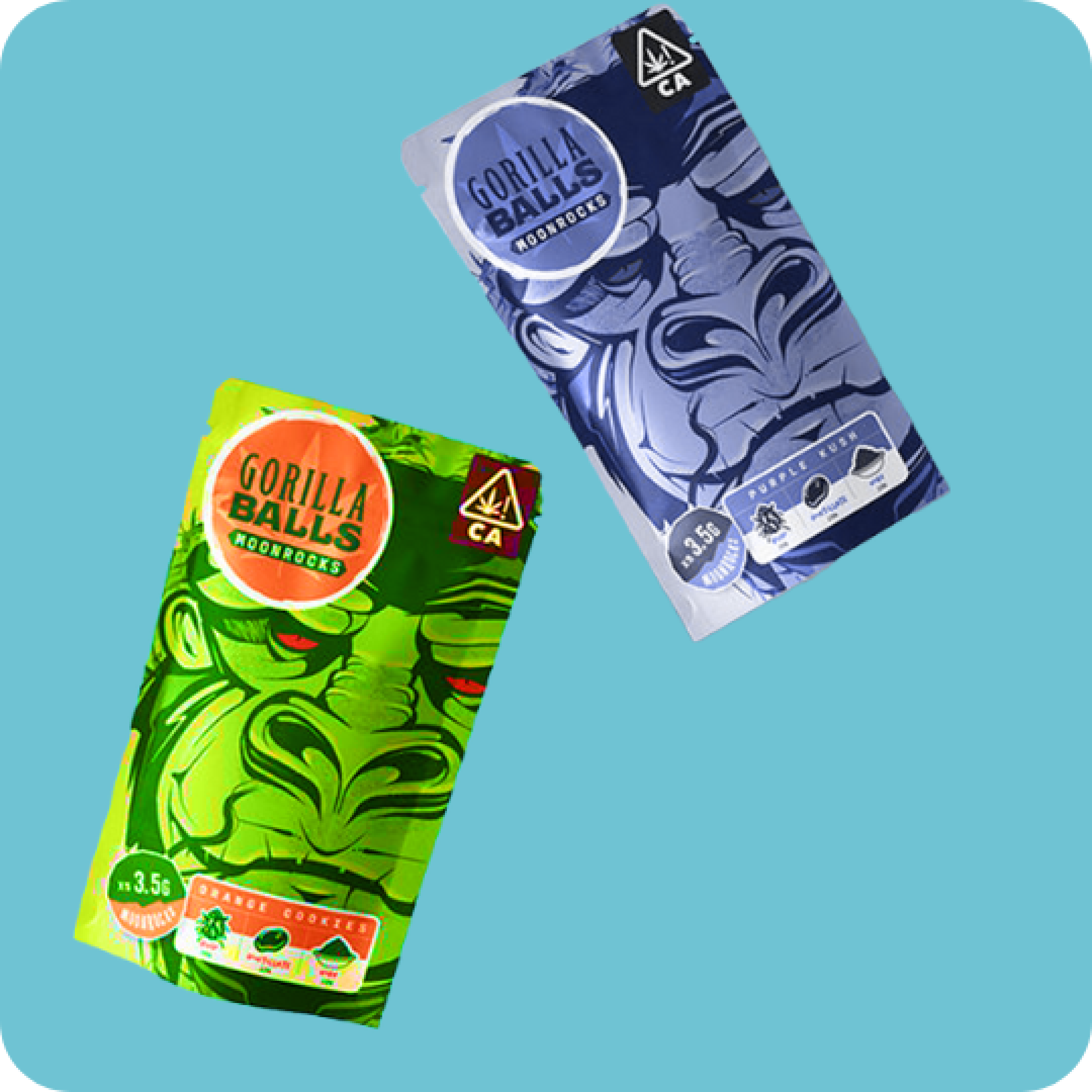 Variety of custom Mylar bags for food storage, candy, and herbal packaging