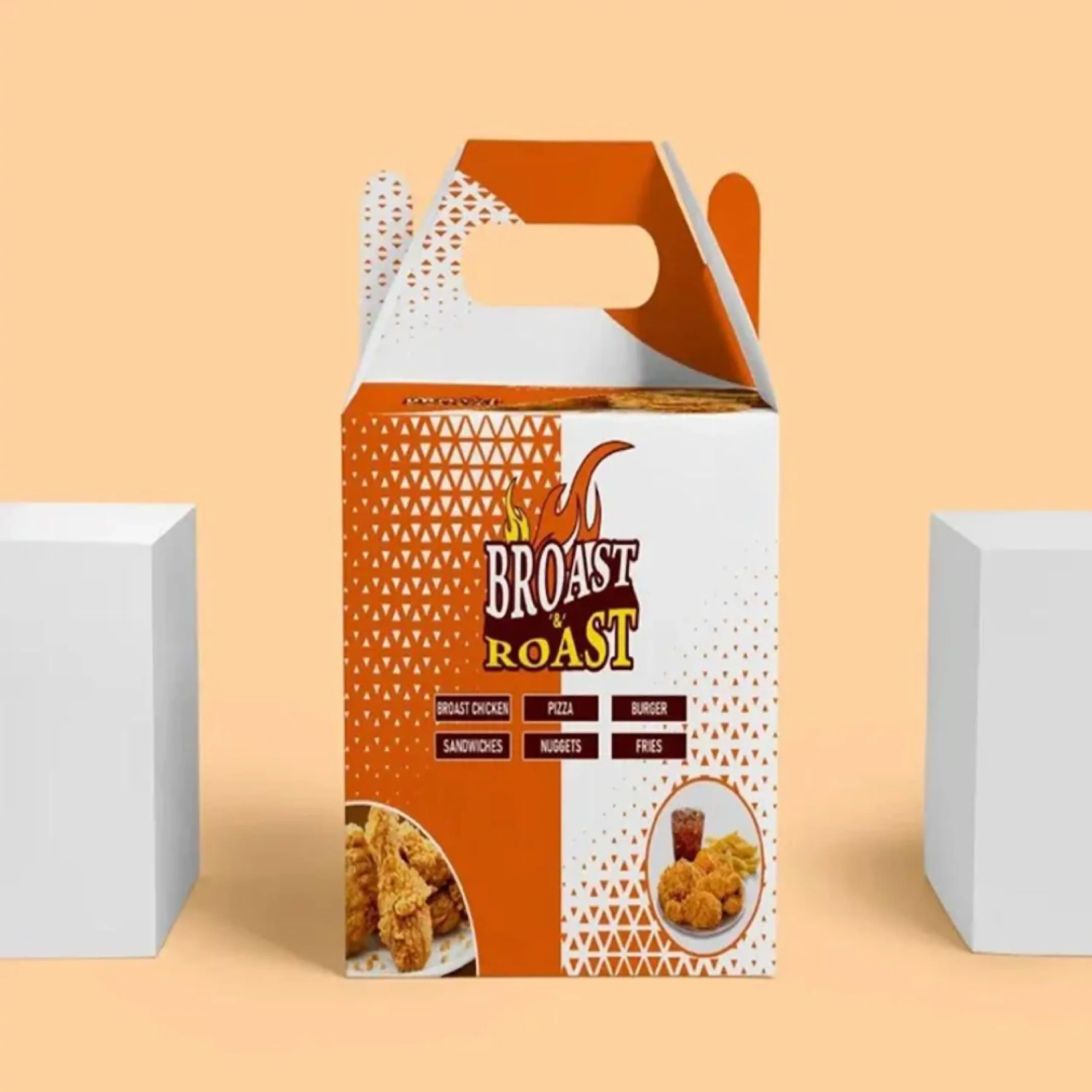 Fast food packaging with custom logo