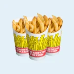 Large 8oz french fry boxes with secure fold-over lid