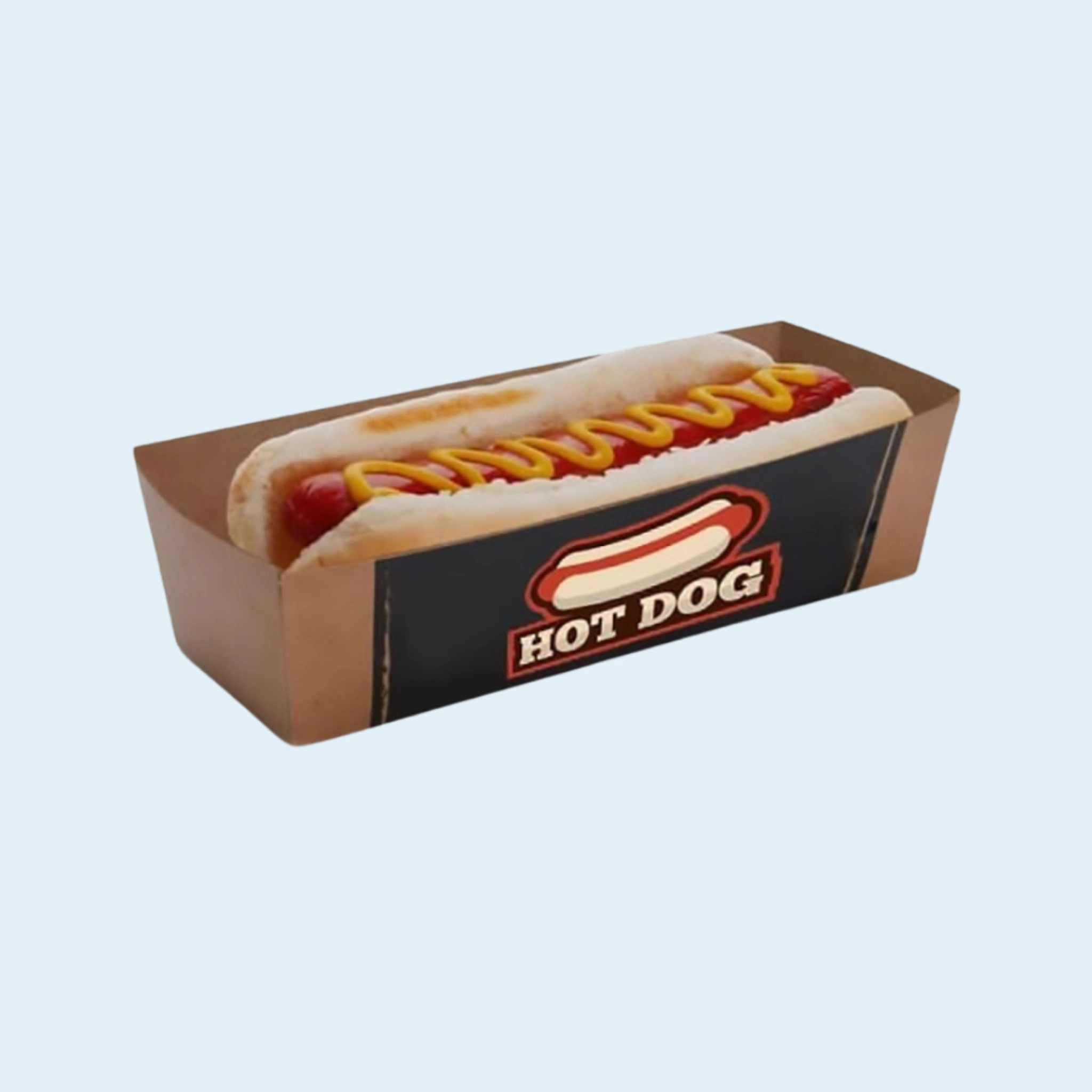 6-inch hot dog boxes fit jumbo franks with condiments