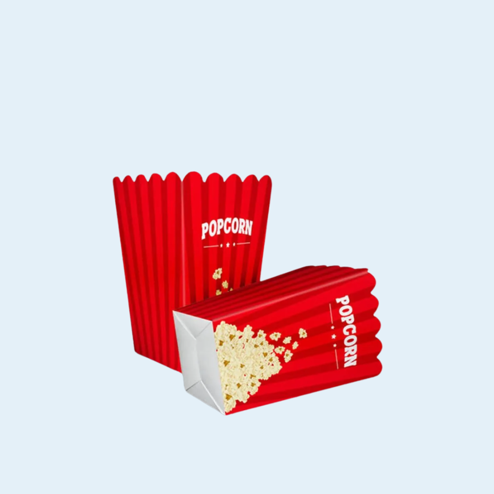 Custom popcorn packaging with brand logo for movie theater concessions