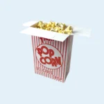 Striped popcorn packaging box for events and festivals