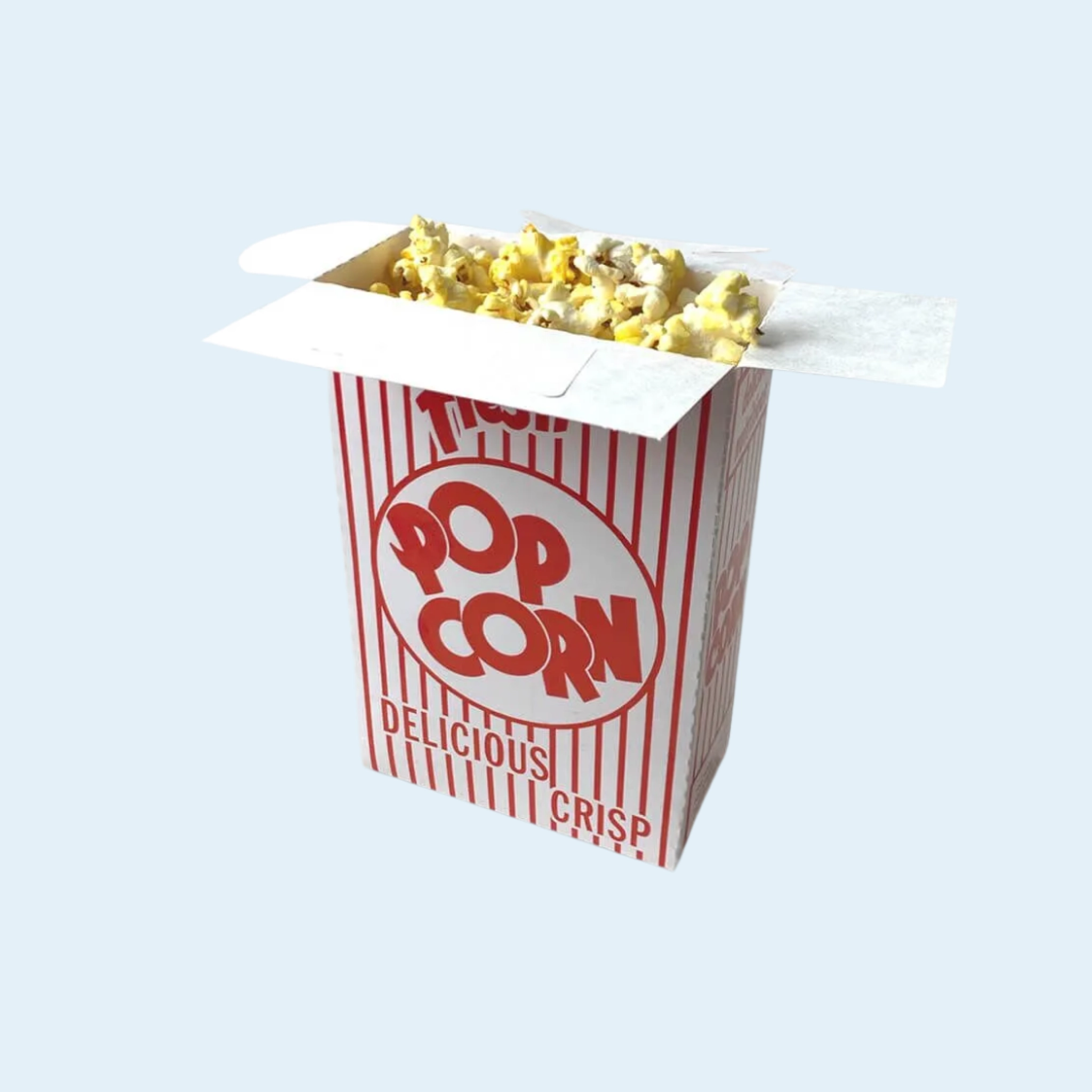 Striped popcorn packaging box for events and festivals