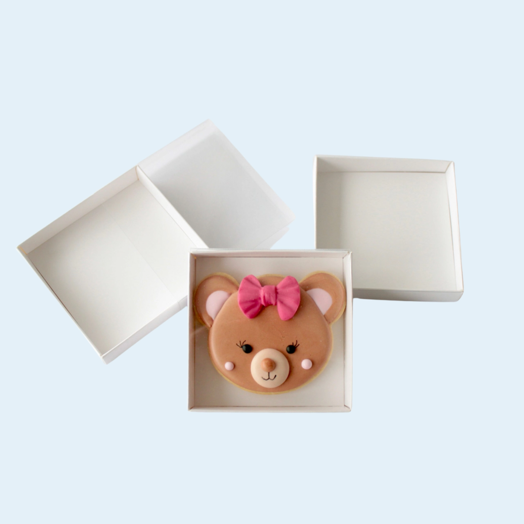 Eco-friendly cookie box with insert for secure packaging of one cookie