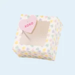 Stacked custom cookie boxes with brand design and tuck-in flap