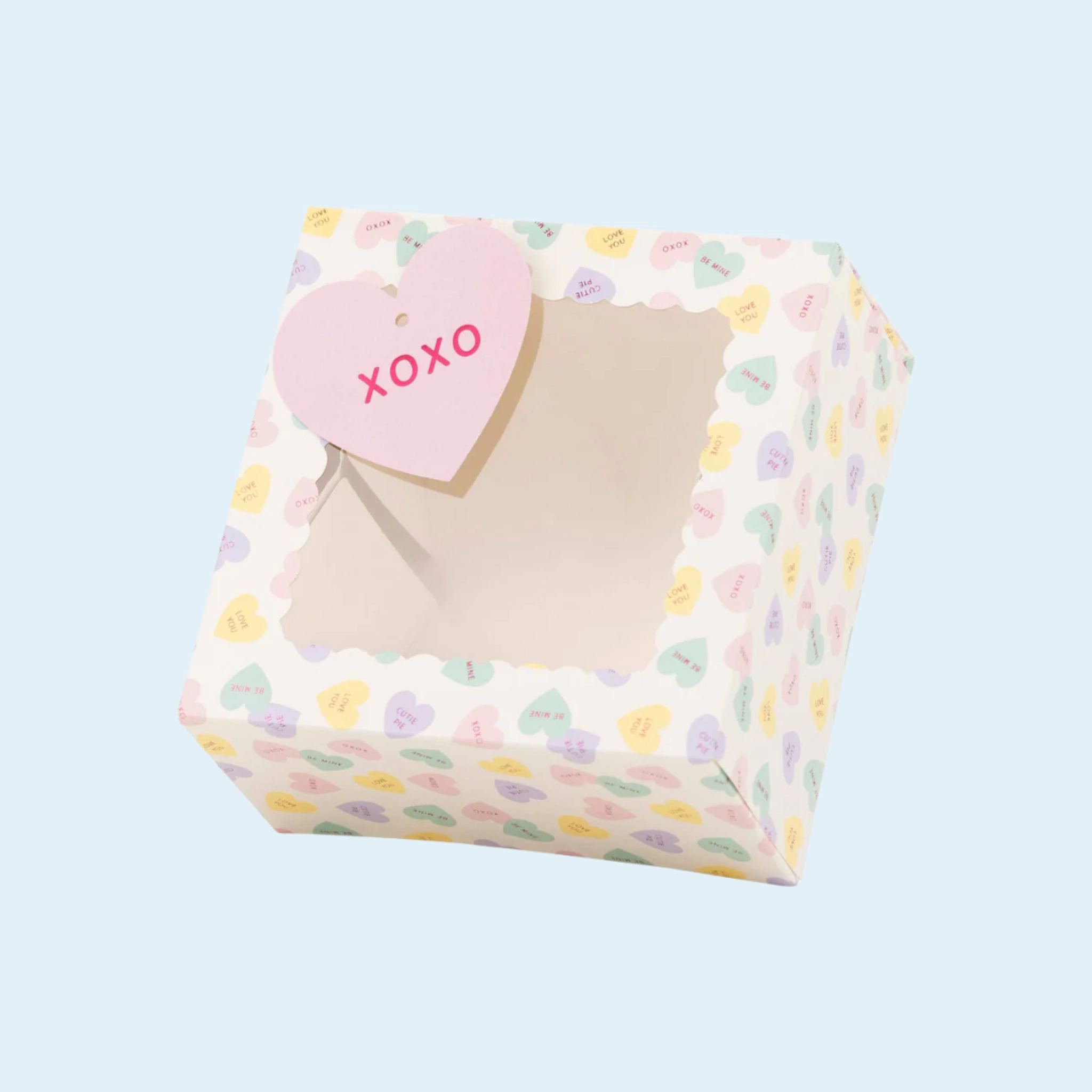 Stacked custom cookie boxes with brand design and tuck-in flap