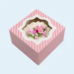 Square cake box with clear window and custom logo printing