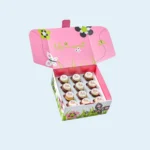 Kraft paper square box for cakes with secure tuck-in lid