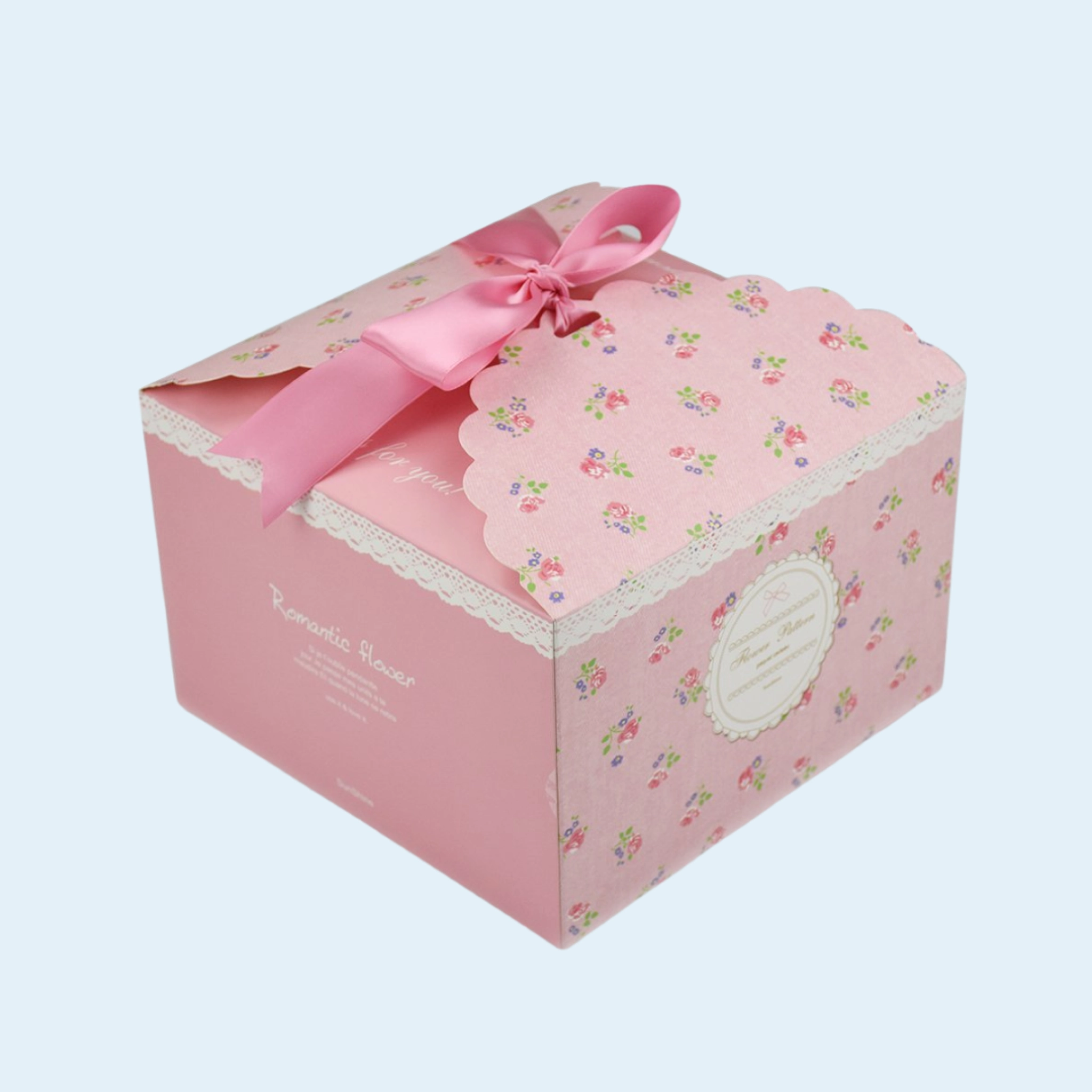 Custom printed square cake packaging for bakery branding