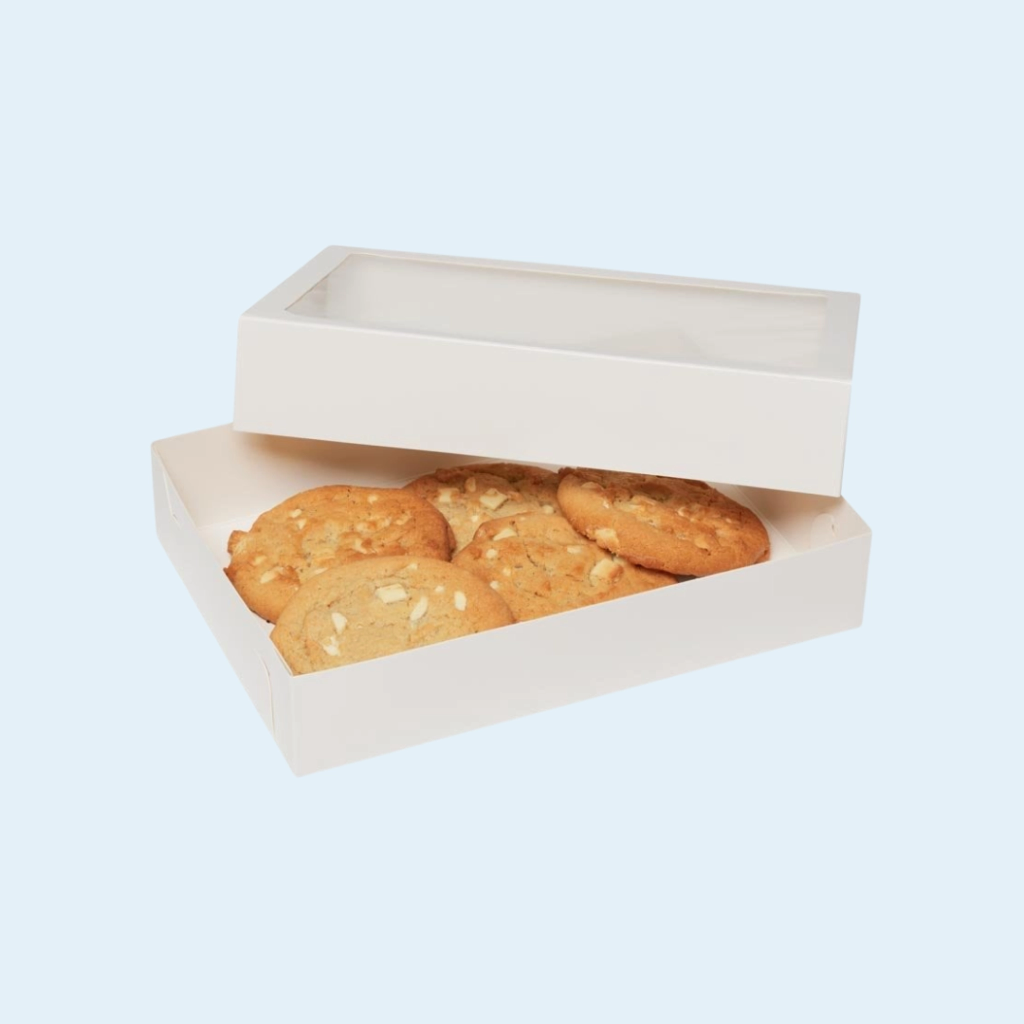 Single white cookie box with matte finish for premium presentation