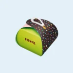 Custom brownie box with logo and window for bakery display