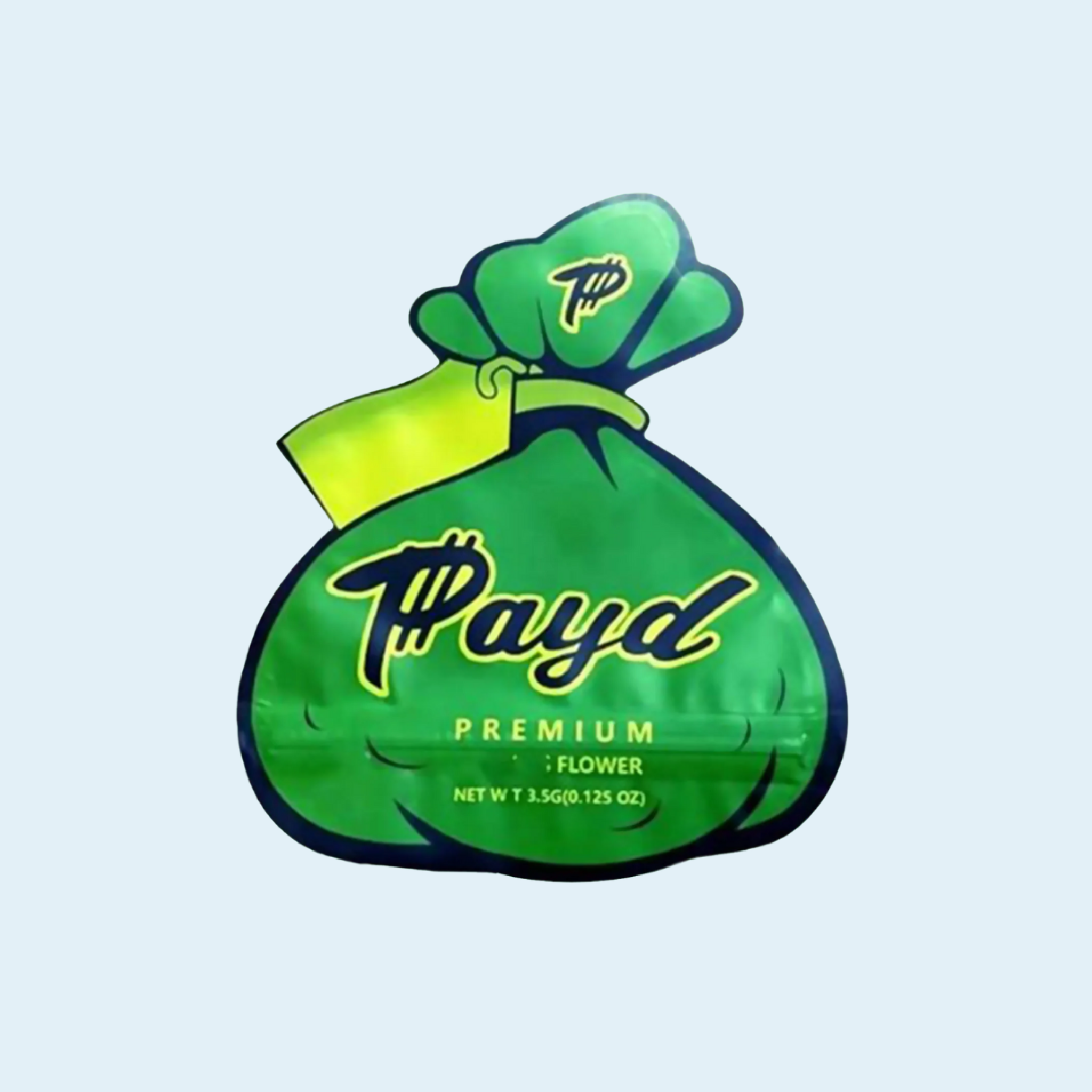 Child-resistant die cut mylar bag with matte black finish for cannabis packaging