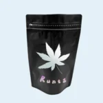 Custom printed matte weed pouch with spot UV logo