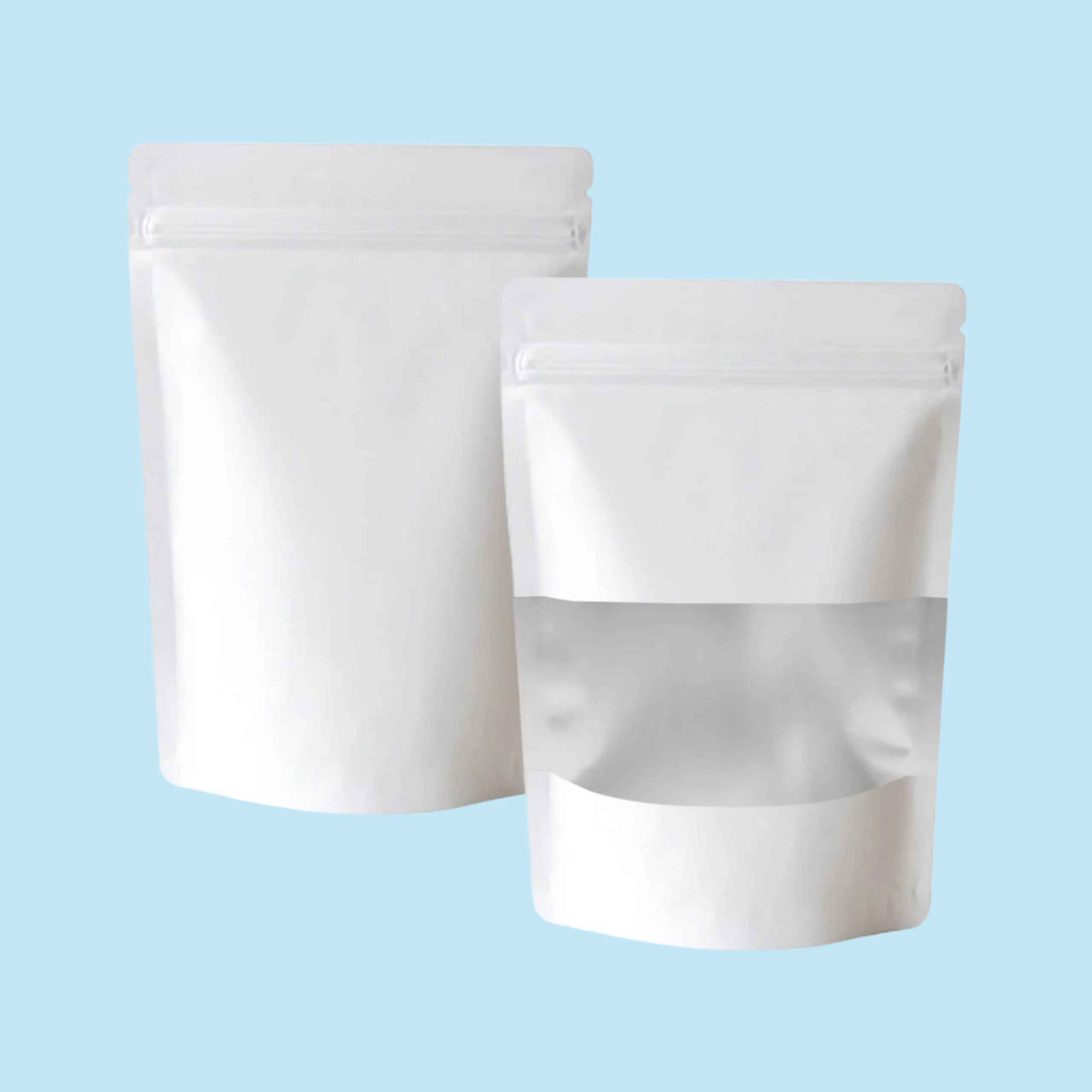 Clear and white mylar bag