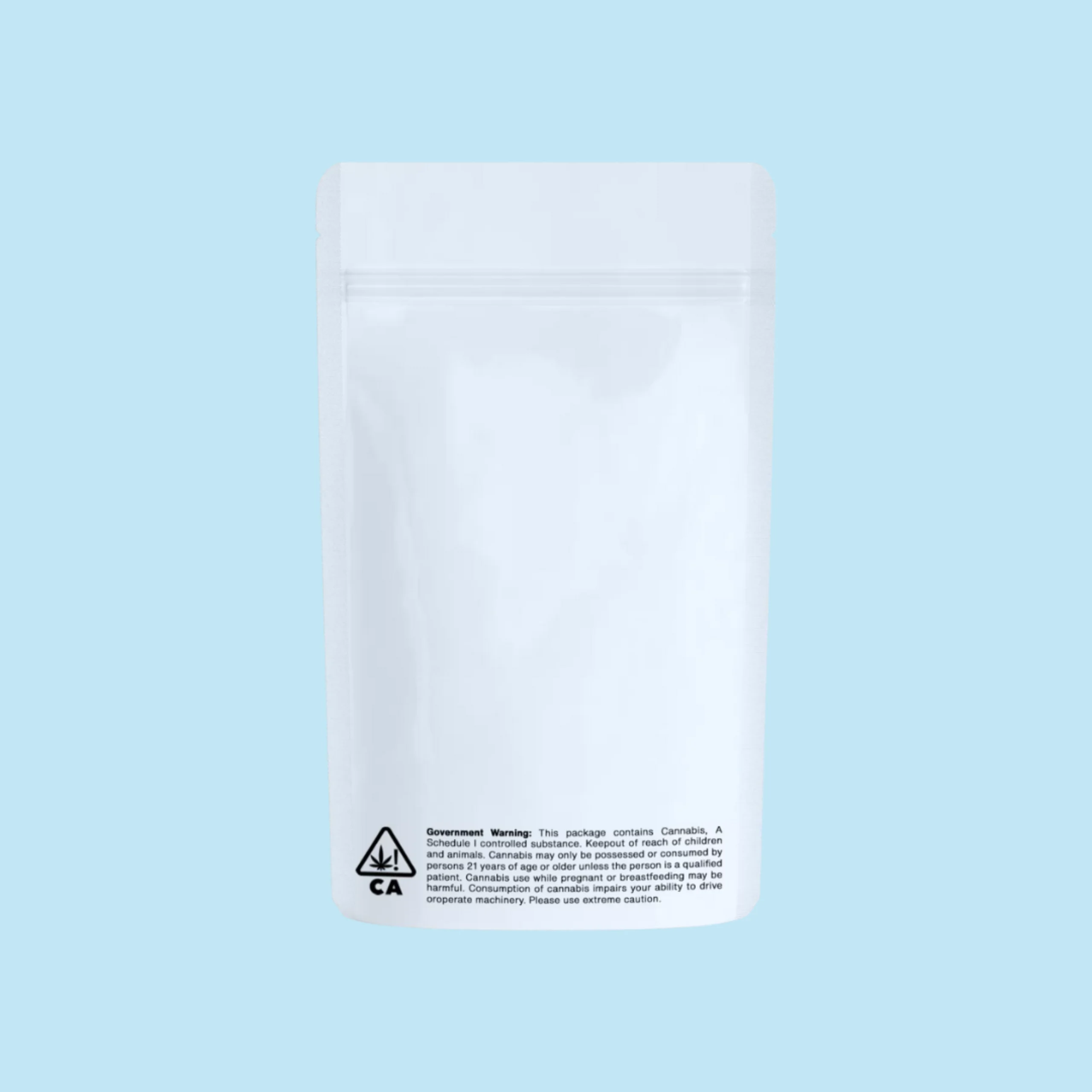 Clear and white mylar bags